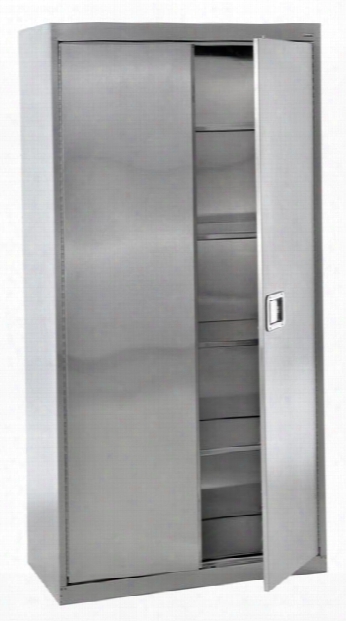 36"w X 18"d X 72"h Stainless Steel Storage Cabinet By Sandusky Lee