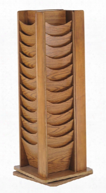 48 Pocket Oak Rotating Display Rack By Buddy Products