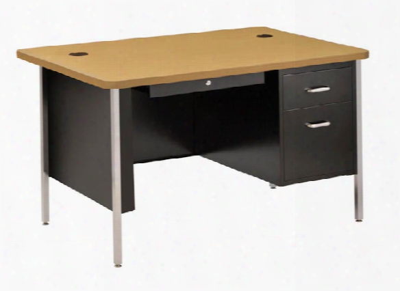 48" X 30" Single Pedestal Steel Desk By Sandusky Lee