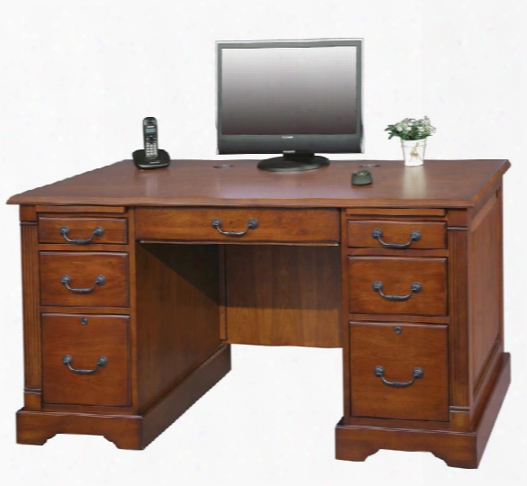 57"w X 29"d X 30.5"h Wood Executive Desk By Wilshire Furniture