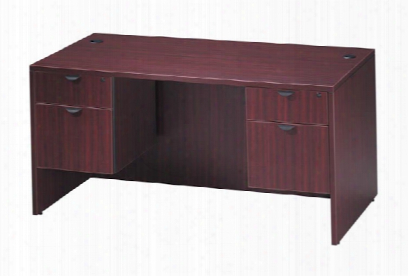 60" Double Pedestal Desk By Office Source