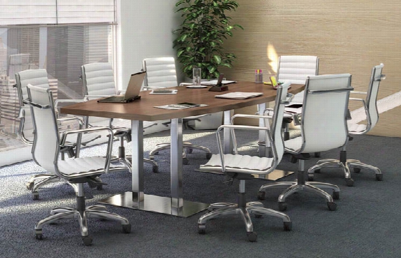 8' Conference Table With Brushed Aluminum Bases By Office Source