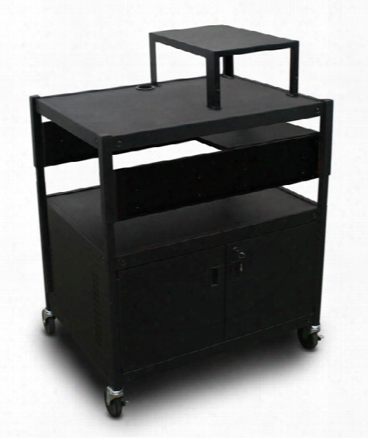 Adjustable Cart With 1 Pull-out Side-shelf, Cabinet, And Expansion Shelf By Marvel