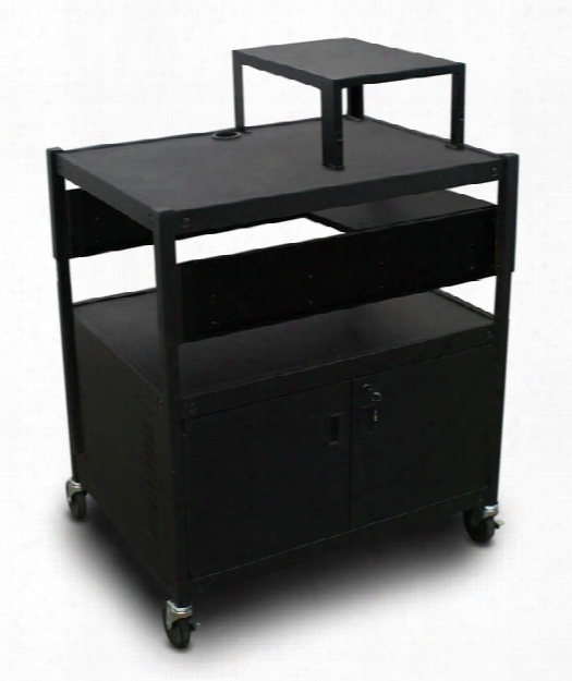 Adjustable Cart With 1 Pull-out Side-shelf, Cabinet, Expansion Shelf, And Electrical By Marvel