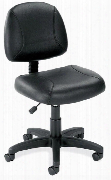 Black Leather Armless Task Chair By Office Source