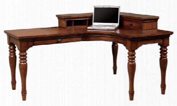 Charlestown Curved L Shaped Desk With Corner Hutch By Aspen Home