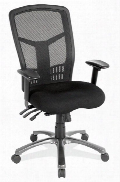 Cool Mesh High Back Chair With Fabric Seat And Aluminum Base By Office Source