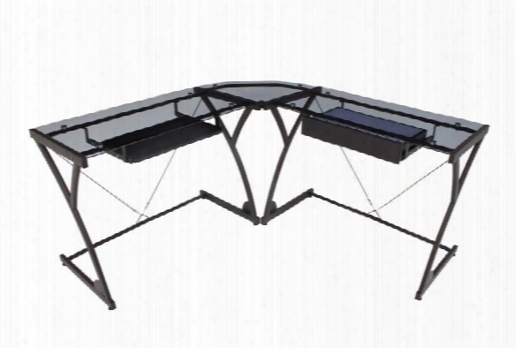 Glass Corner L Shaped Desk By Regency Furniture