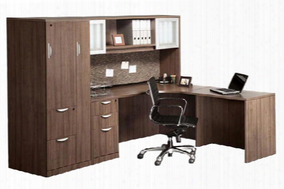 L Shaped Desk With Hutch And Wardrobe Storage By Office Source