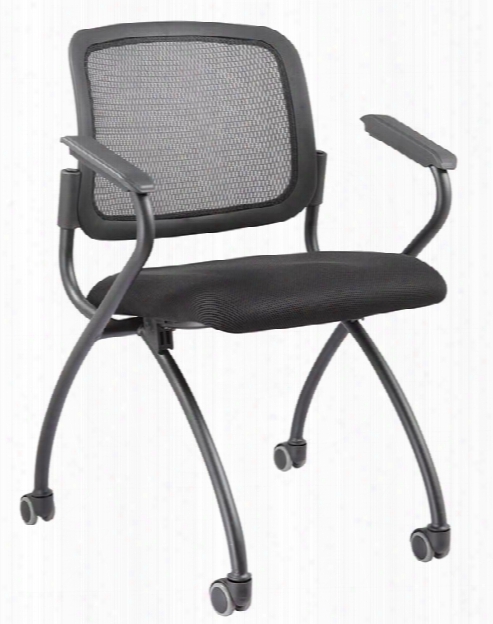 Mesh Back Nesting Chair With Casters By Marquis