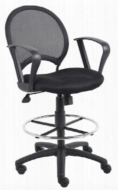 Mesh Drafting Stool With Loop Arms By Boss Office Chairs