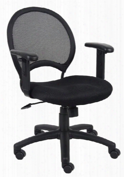 Mesh Task Chair With Adjustable Arms By Boss Office Chairs