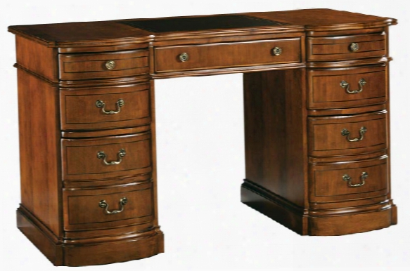 Round Front Wood Pedestal Desk By Hekman Furniture