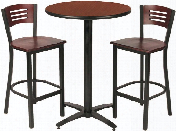 Round Pub Table With 2 Stools By Kfi Seating