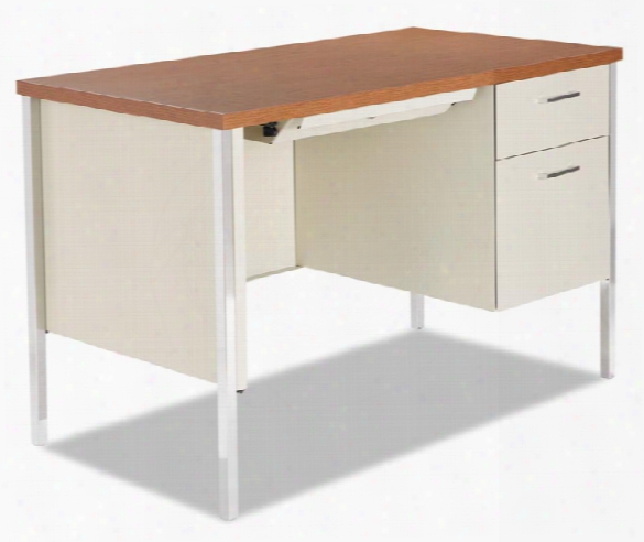 Single Pedestal Steel Desk By Alera