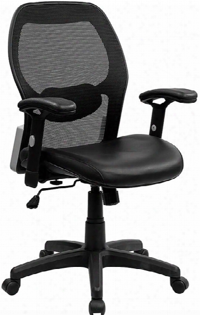 Super Mesh Chair With Leather Seat By Innovations Office Furniture