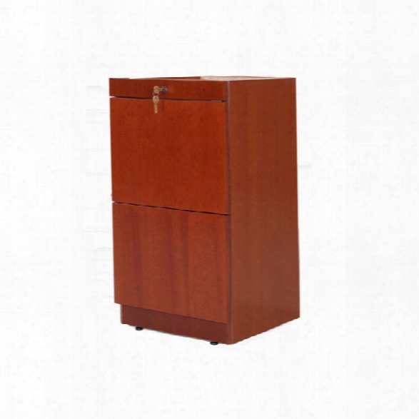 Wood Veneer 2 Drawer Desk Pedestal By Rudnick