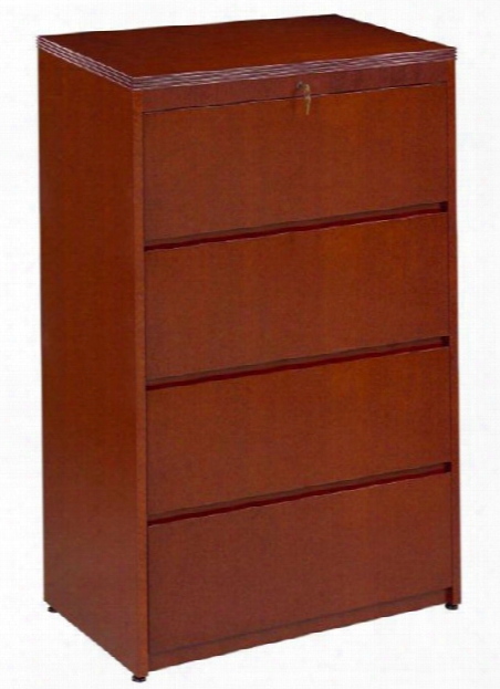 Wood Veneer 4 Drawer Lateral File By Rudnick