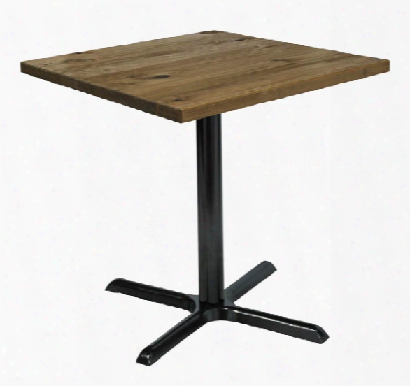 30" Square Vintage Wood Top Table By Kfi Seating