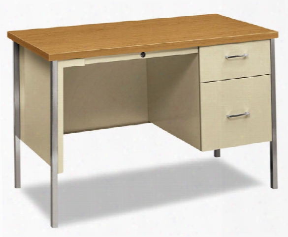 45-1/4"w X 24"d X 29-1/2"h Right Pedestal Desk By Hon