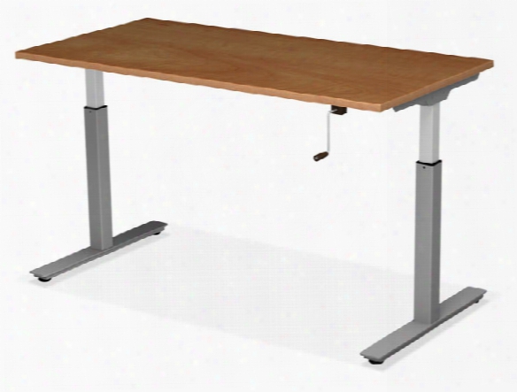 48" X 24" Adjustable Height Table With Crank Lift Base By Office Source