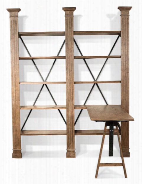 Adjustable Desk &am P; Bookcase By Riverside