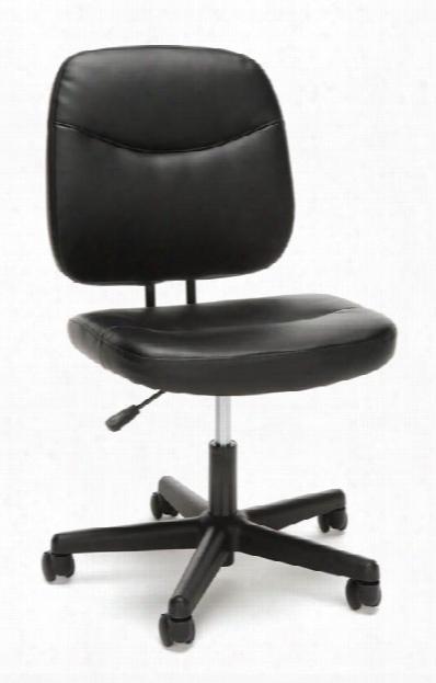 Armless Leather Desk Chair By Essentials