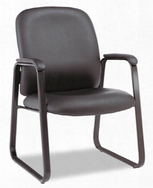 Black Leather Guest Chair By Alera