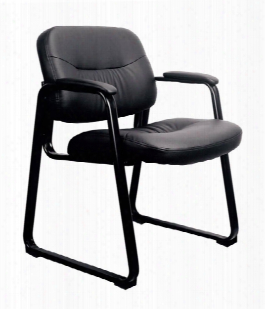 Executive Leather Sled Base Side Chair By Essentials