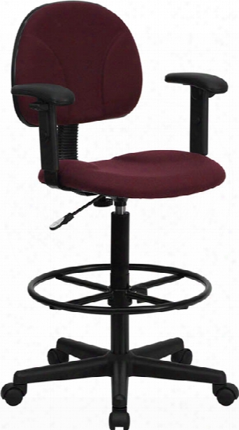 Fabric Drafting Chair, Adjustable Arms By Innovations Office Furniture