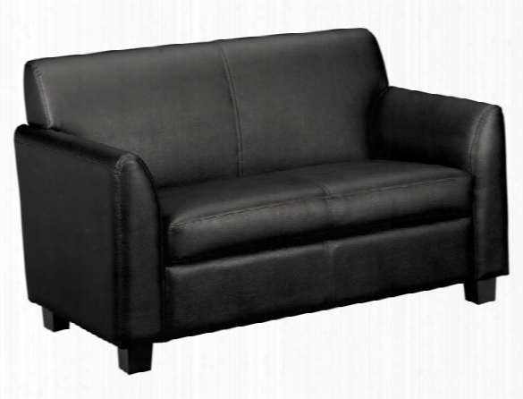 Leather Reception Two-cushion Loveseat By Hon