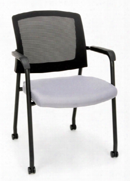 Mesh Back Guest Chair With Casters By Ofm