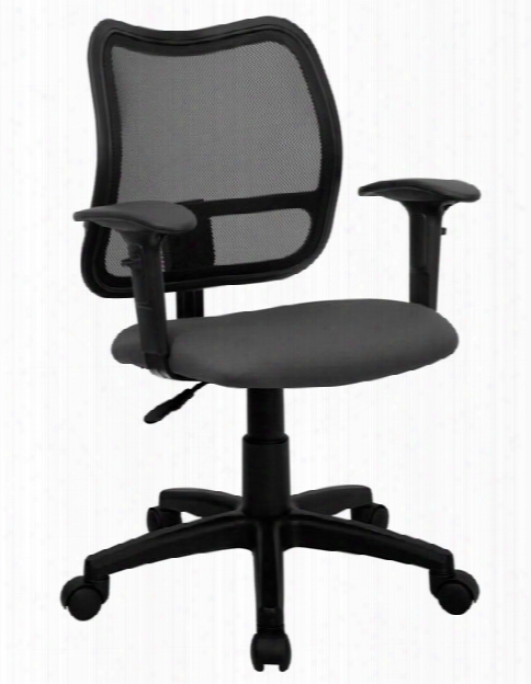 Mid-back Mesh Swivel Chair With Adjustabe Arms By Innovations Office Furniture