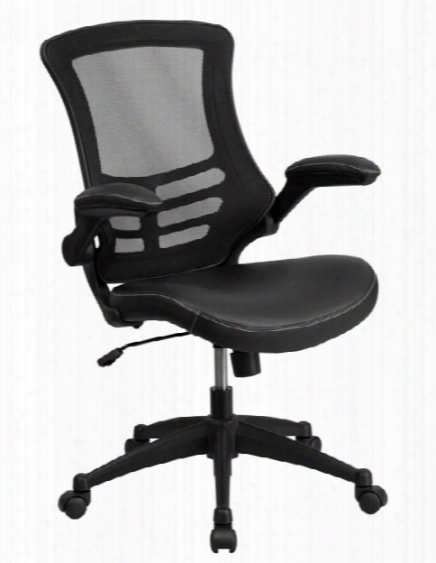 Mid-back Mesh Swivel Chair With Leather Seat By Innovations Office Furniture