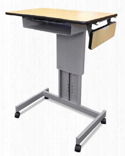 Mobile Focus Xt Adjustable Height Desk With Book Box & Side Shelf By Marvel