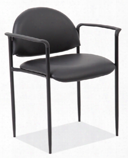 Stacking Side Chair With Arms & Black Frame By Office Source