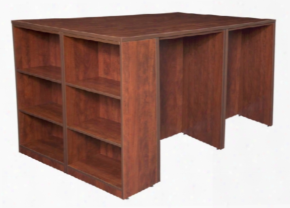 Stand Up 2 Desk/ Storage Cabinet/ Lateral File Quad With Bookcase End By Regency Furniture