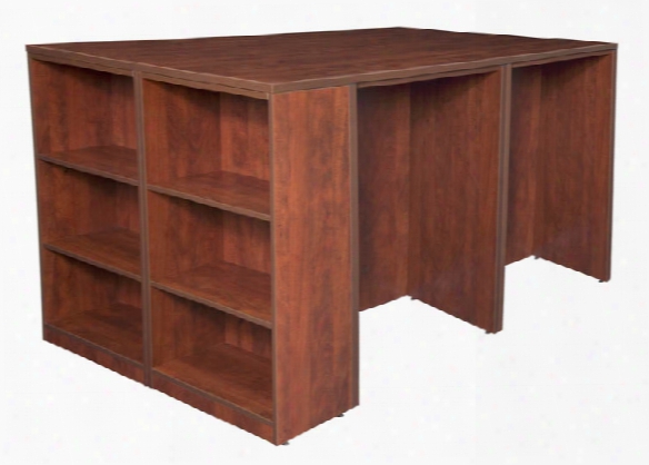 Stand Up Desk Quad With Bookcase End By Regency Furniture