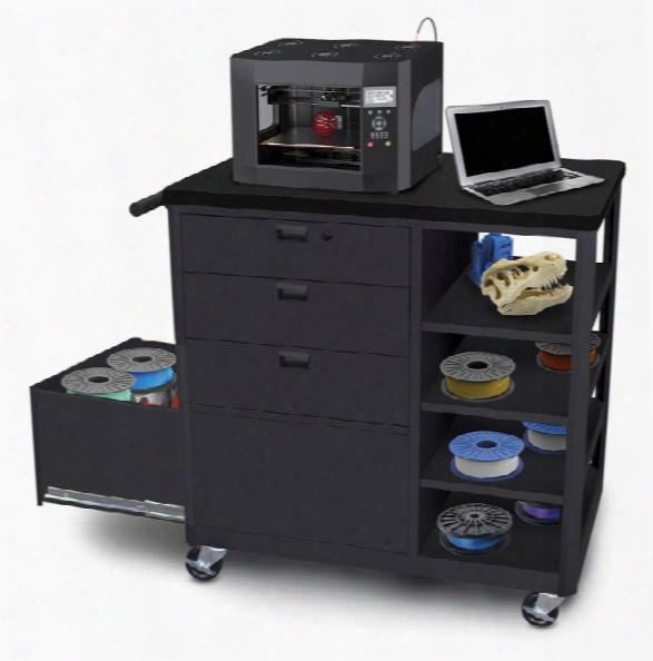 Steel 3d Printer Cart With Three Storage Drawers By Marvel