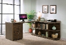 Peninsula Desk with Return and Mobile File Cabinet by Riverside