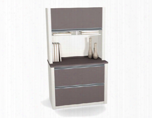 2 Drawer Lateral File With Hutch By Bestar