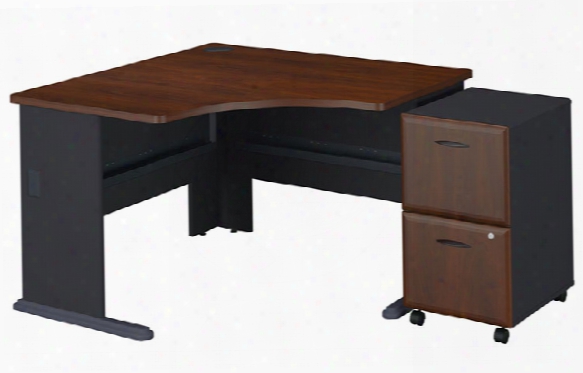 48" Corner Desk With 2 Drawer File By Bush