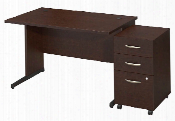 48"w X 30"d C Leg Desk With 3 Drawer Pedestal By Bush