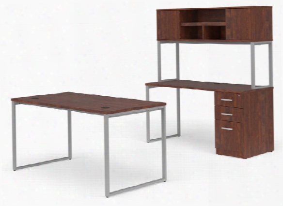 60" Desk, Credenza And Hutch Set By Ofm