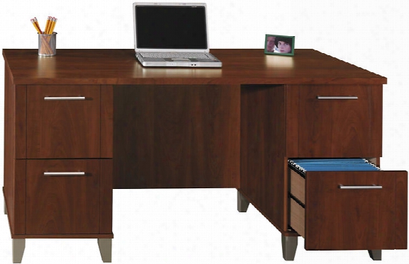 60" Double Pedestal Desk By Bush