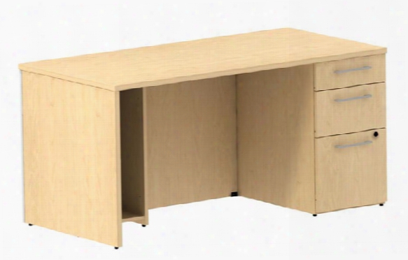 60" Single Pedestal Desk By Bush