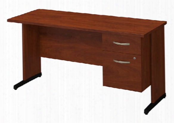 60"w X 24"d C-leg Desk With 3/4 Pedestal By Bush