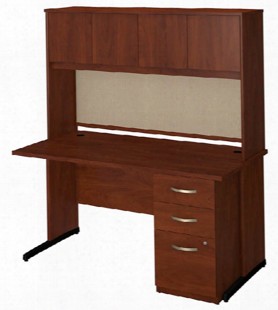 60"w X 30"d C Leg Desk With Hutch And Storage By Bush