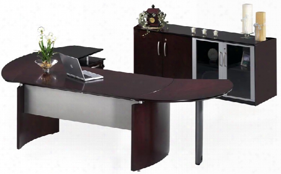 63" Napoli Desk With Return And Extension And Additional Storage By Mayline Office Furniture