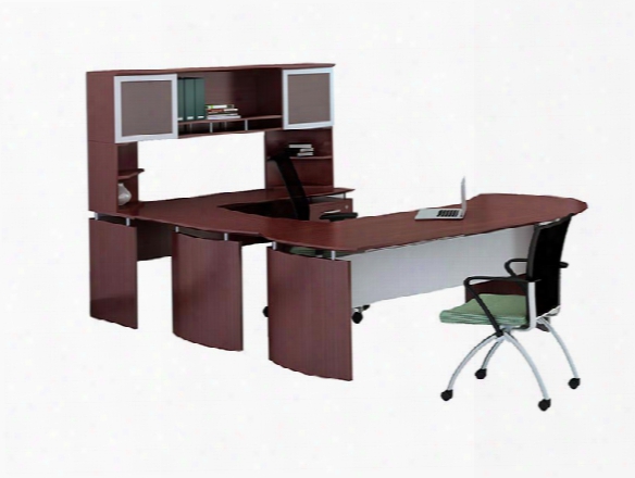 63" U Shaped Desk With Extension And Hutch By Mayline Office Furniture